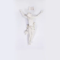 Korpus Pana Jezusa na krzyż z żywicy + napis 60 cm biały